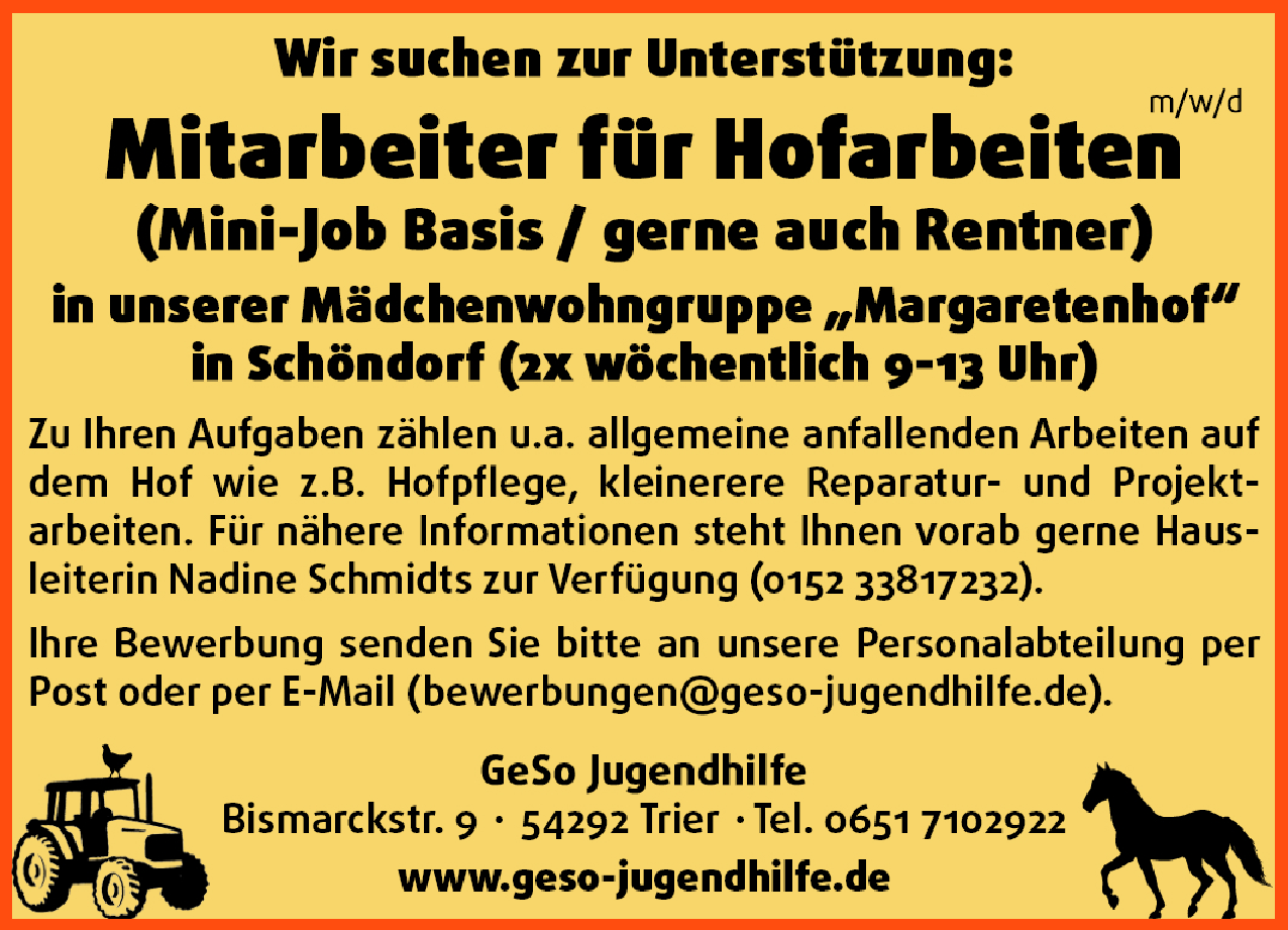 Mitarbeiter für Hofarbeiten (m/w/d)