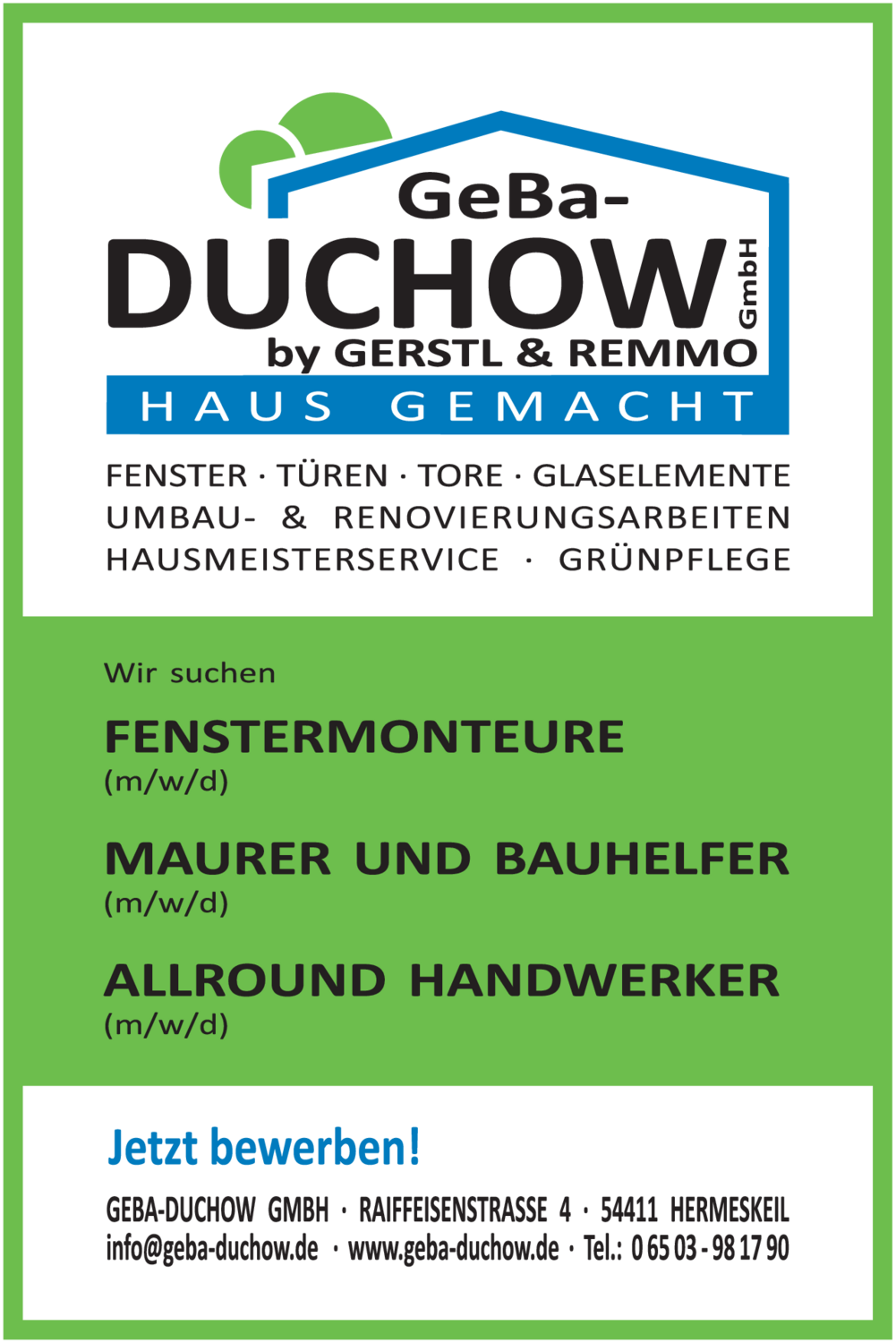 Fenstermonteur (m/w/d)