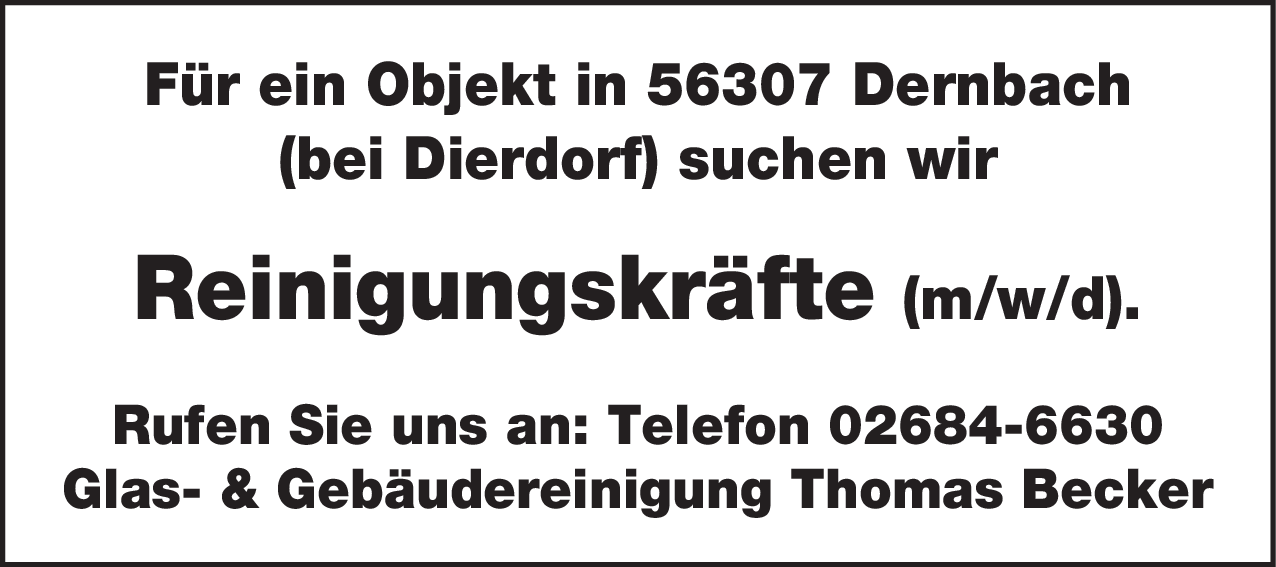 Reinigungskräfte (m/w/d)