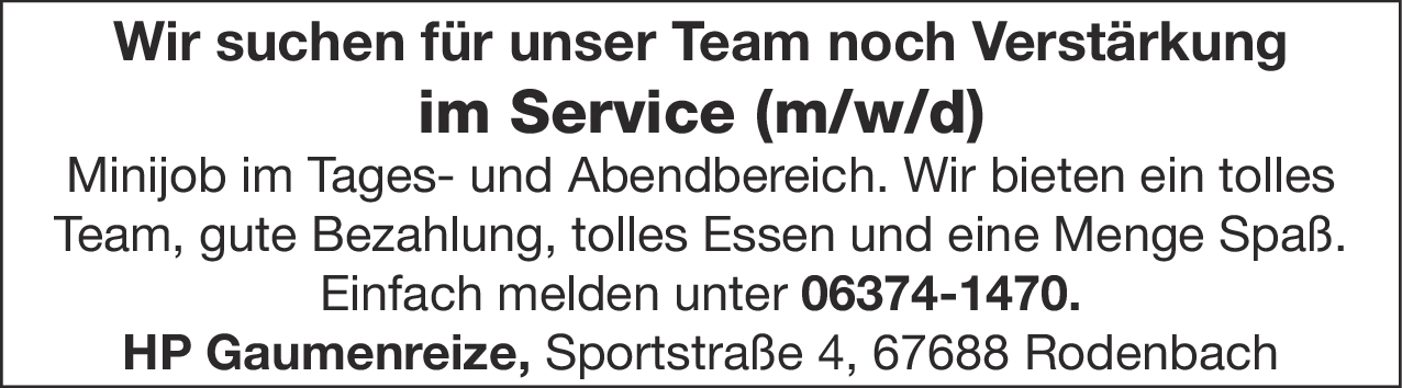 Service (m/w/d)