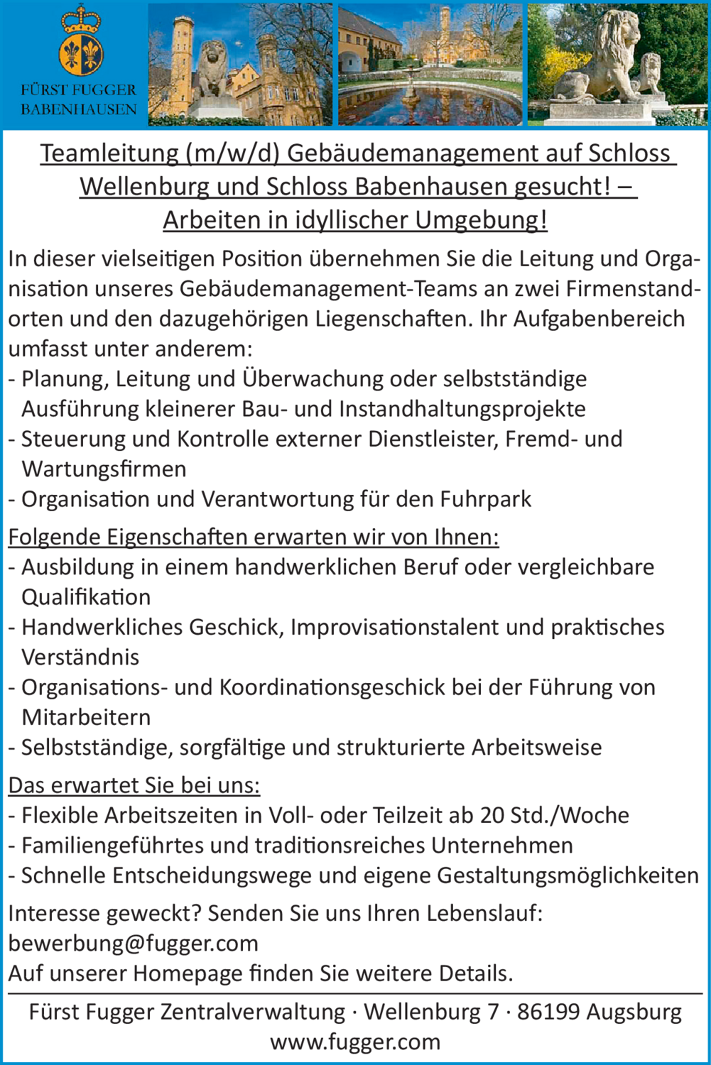 Teamleitung (m/w/d) Gebäudemanagement