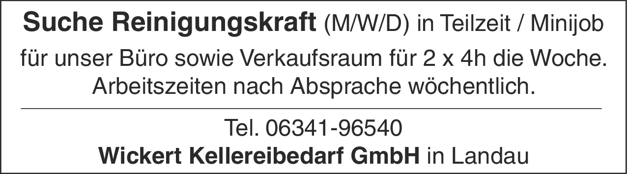 Reinigungskraft (m/w/d)
