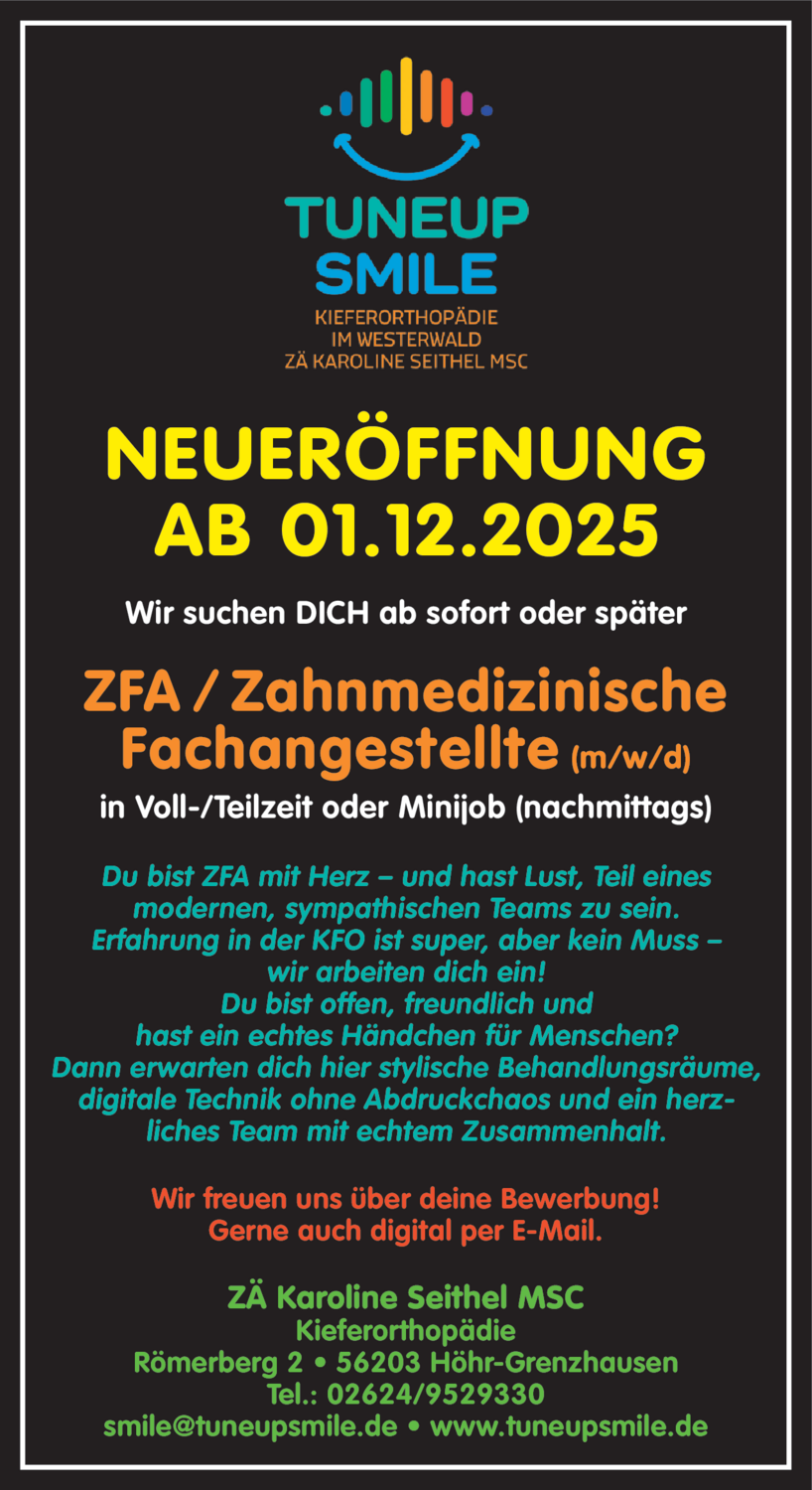 Zahnmedizinische Fachangestellte (m/w/d)