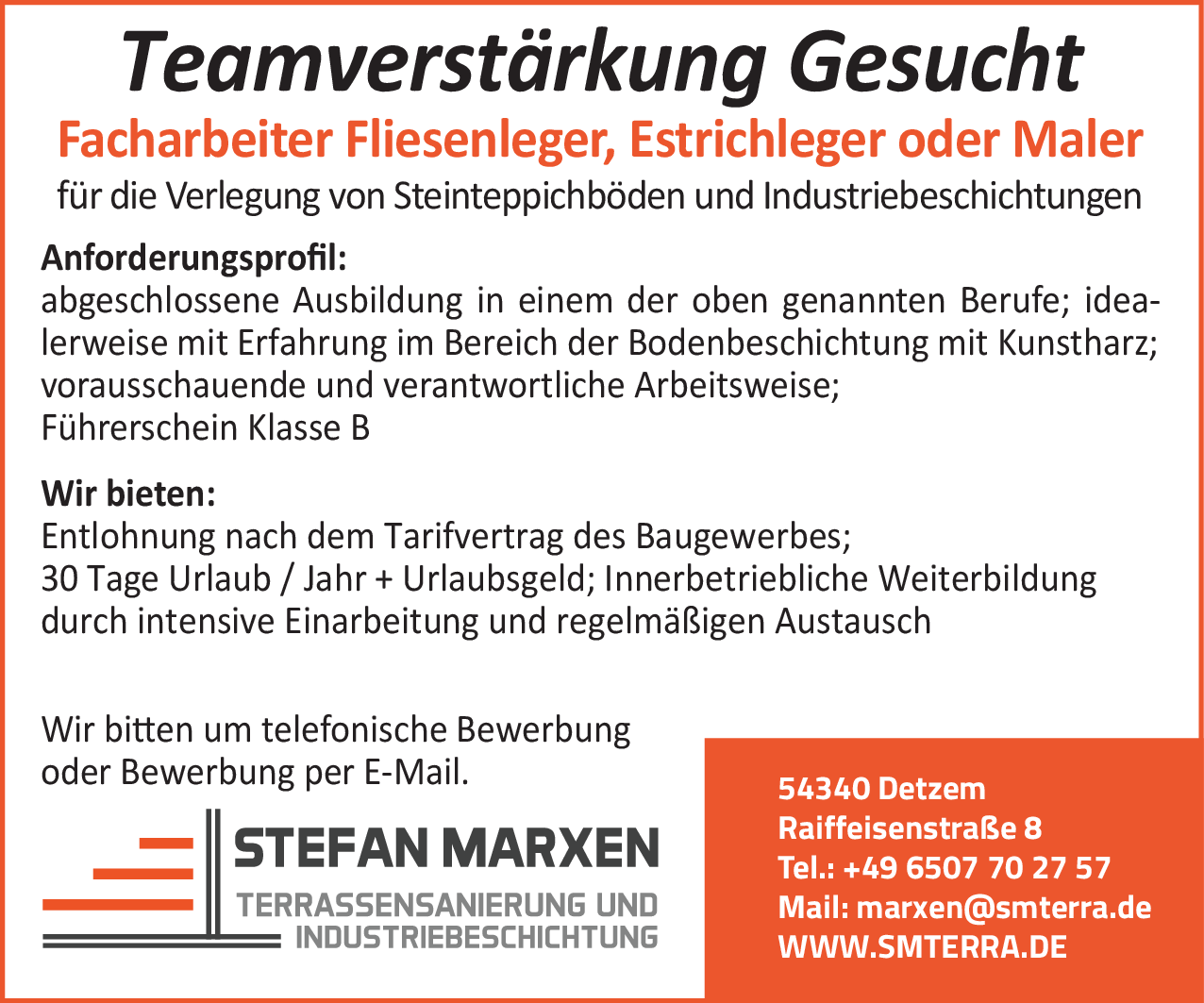 Facharbeiter Estrichleger (m/w/d)