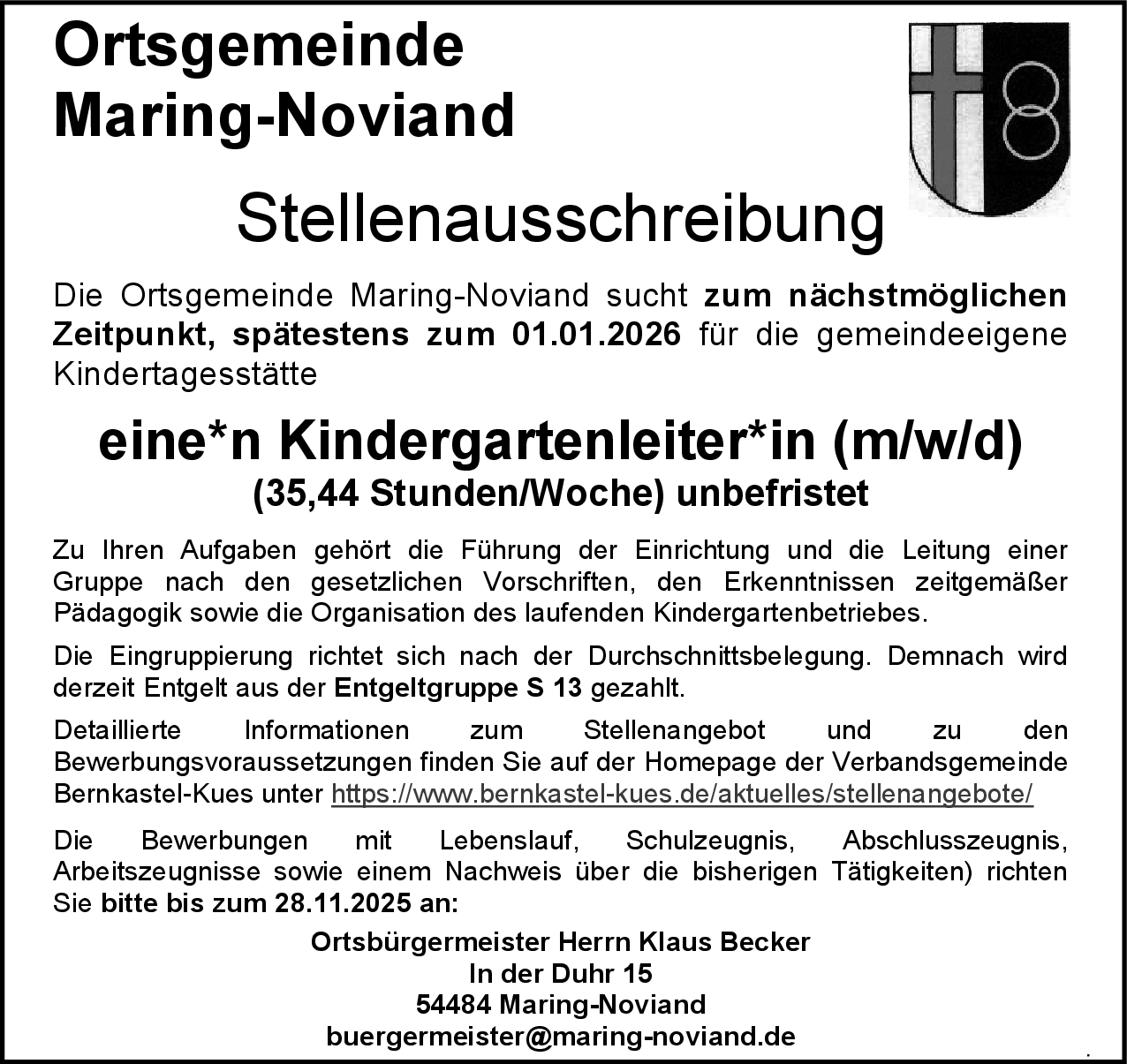 Kindergartenleiter (m/w/d)