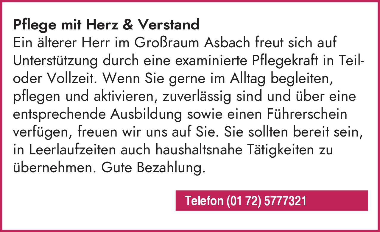 Examinierte Pflegekraft (m/w/d)