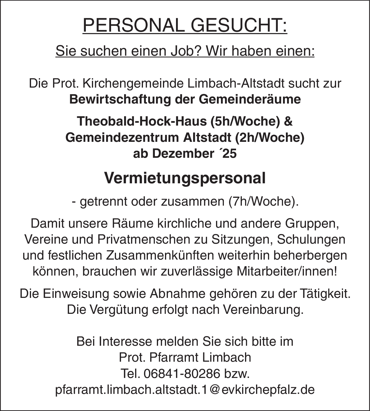 Vermietungspersonal (m/w/d)