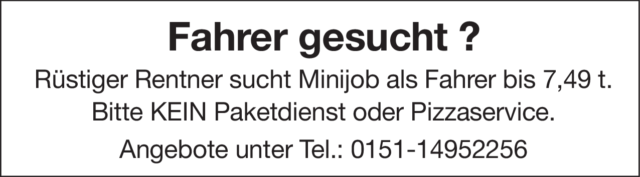 Fahrer (m/w/d)