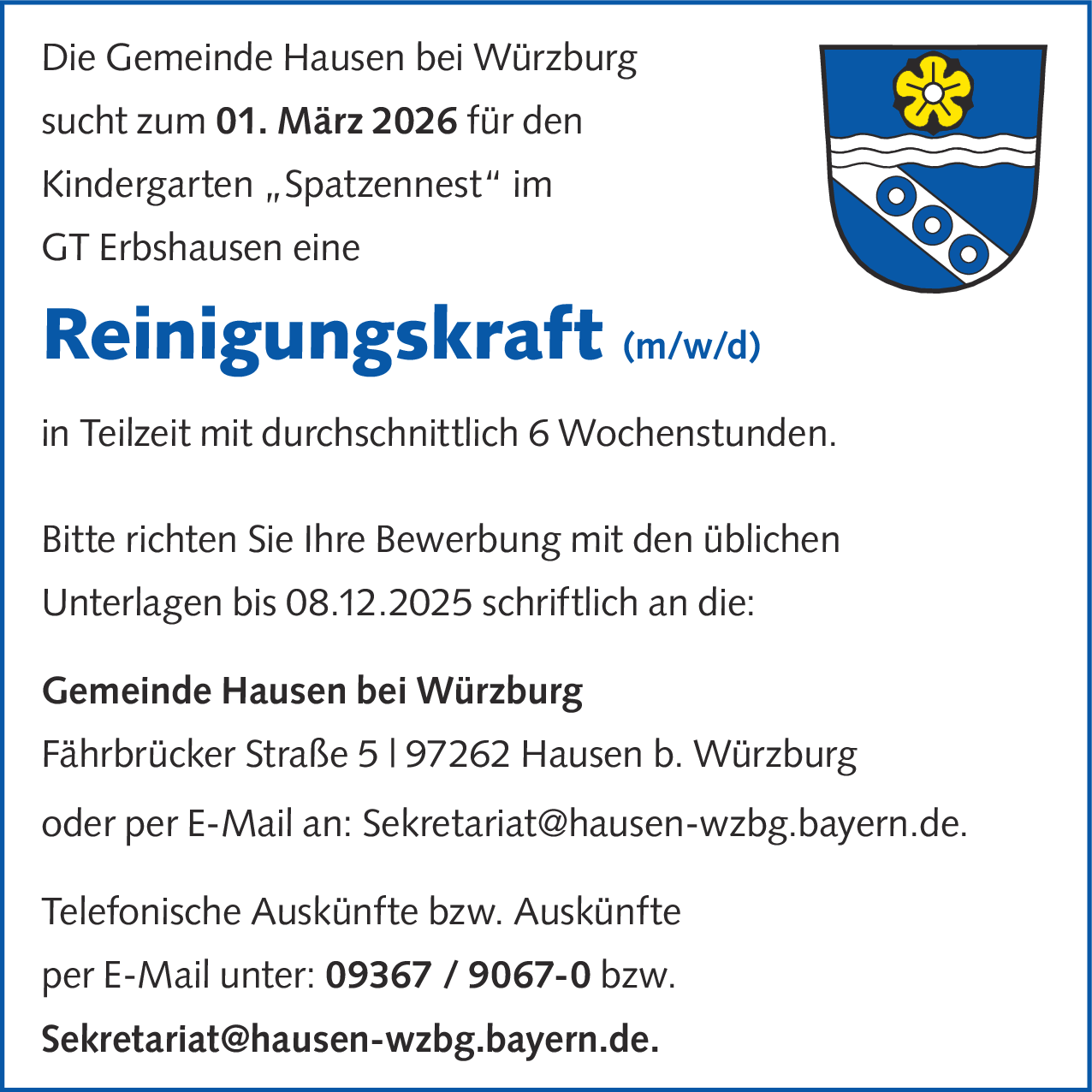 Reinigungskraft (m/w/d)