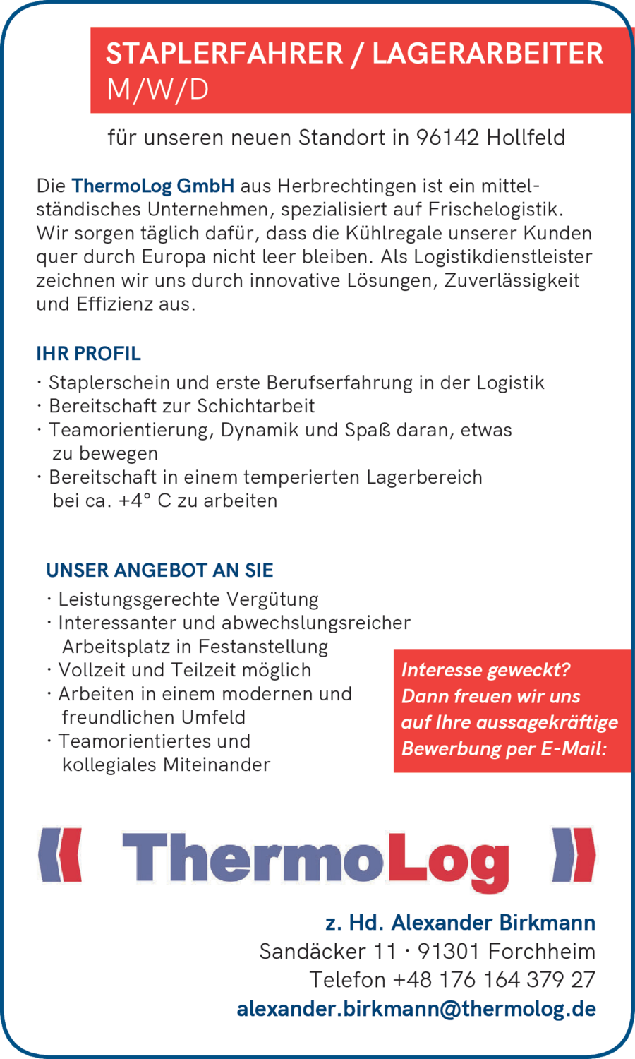 Lagerarbeiter (m/w/d)