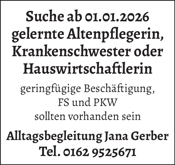 Hauswirtschaftlerin (m/w/d)