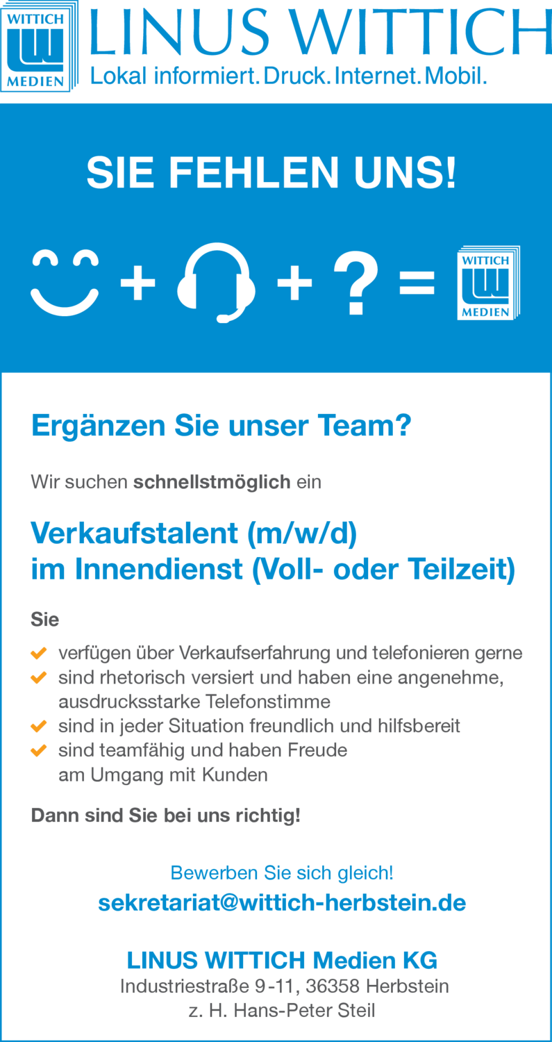 Verkaufstalent (m/w/d) im Innendienst