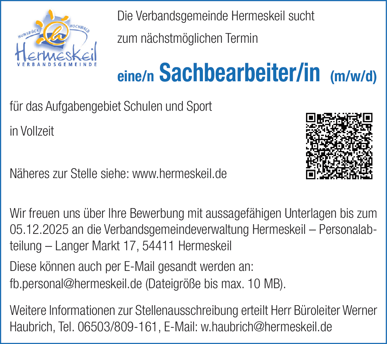 Sachbearbeiter (m/w/d)