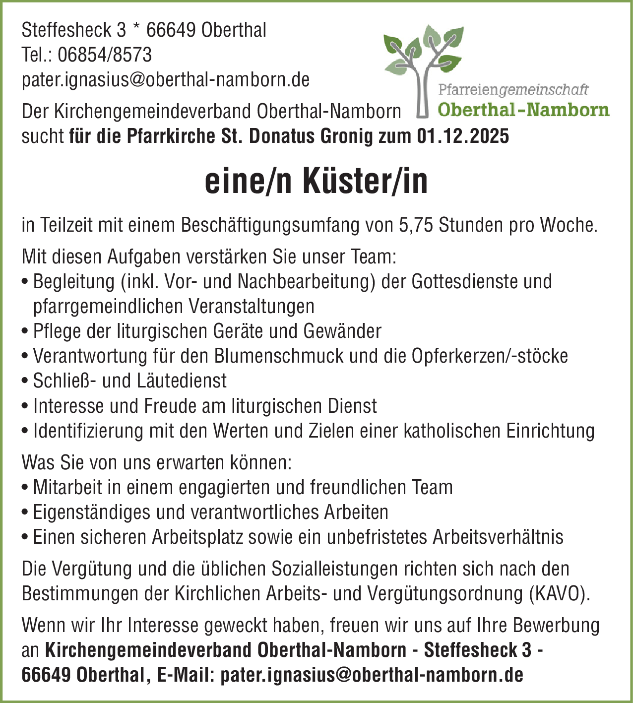 Küster/in (m/w/d)