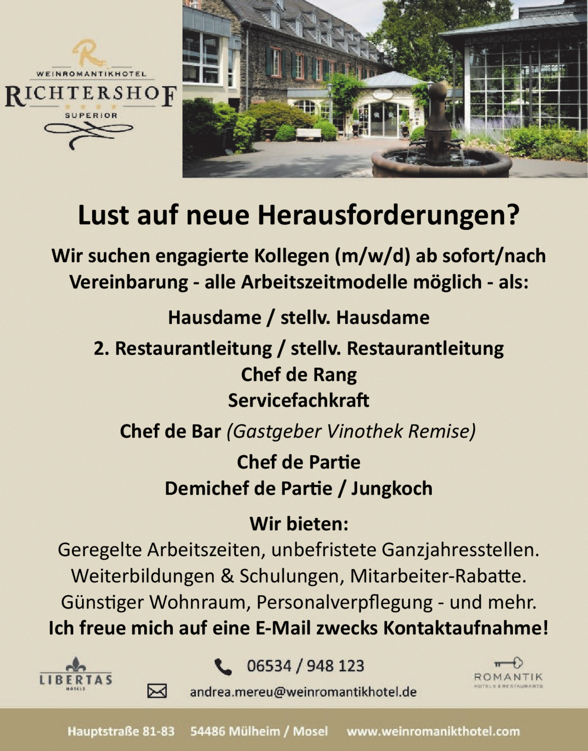 Chef de Bar (Gastgeber Vinothek Remise) (m/w/d)
