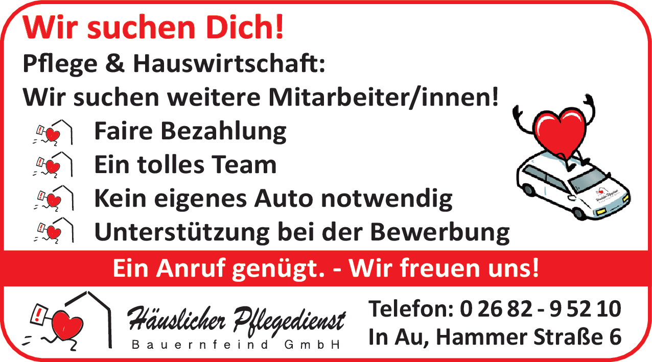 Mitarbeiter in Pflege und Hauswirtschaft (m/w/d)