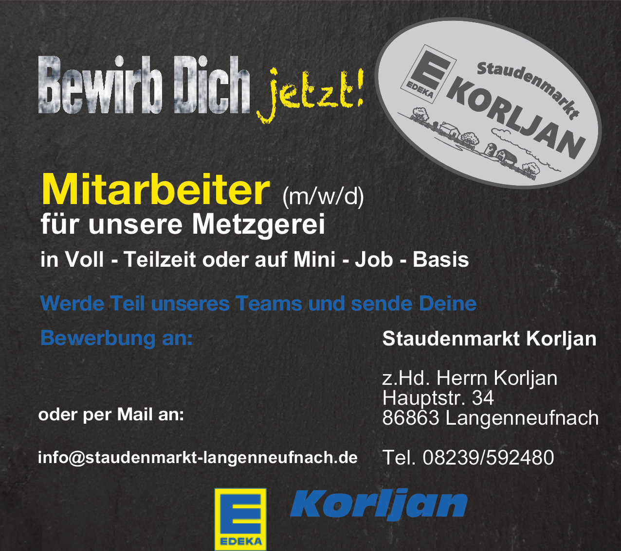 Mitarbeiter (m/w/d) für unsere Metzgerei