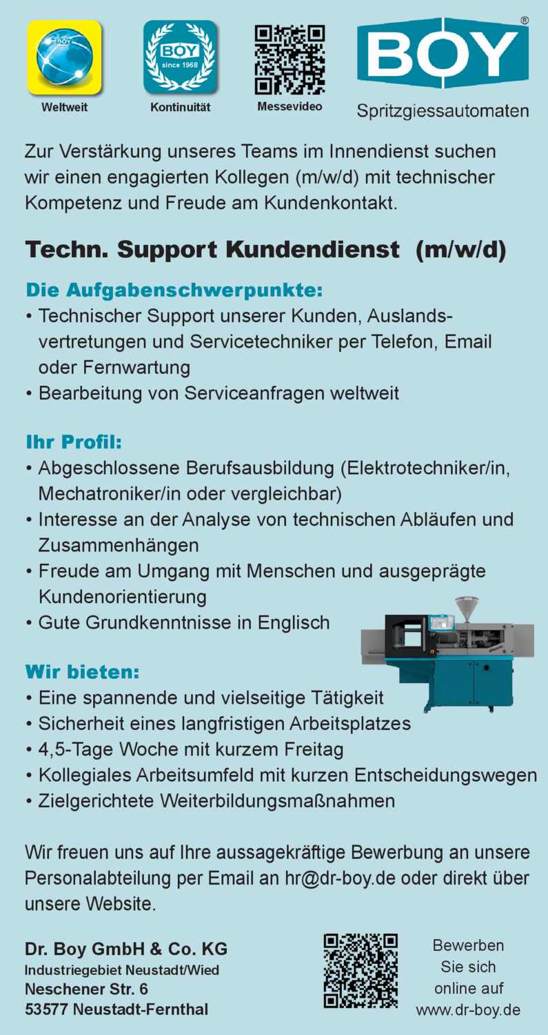 Techn. Support Kundendienst (m/w/d)