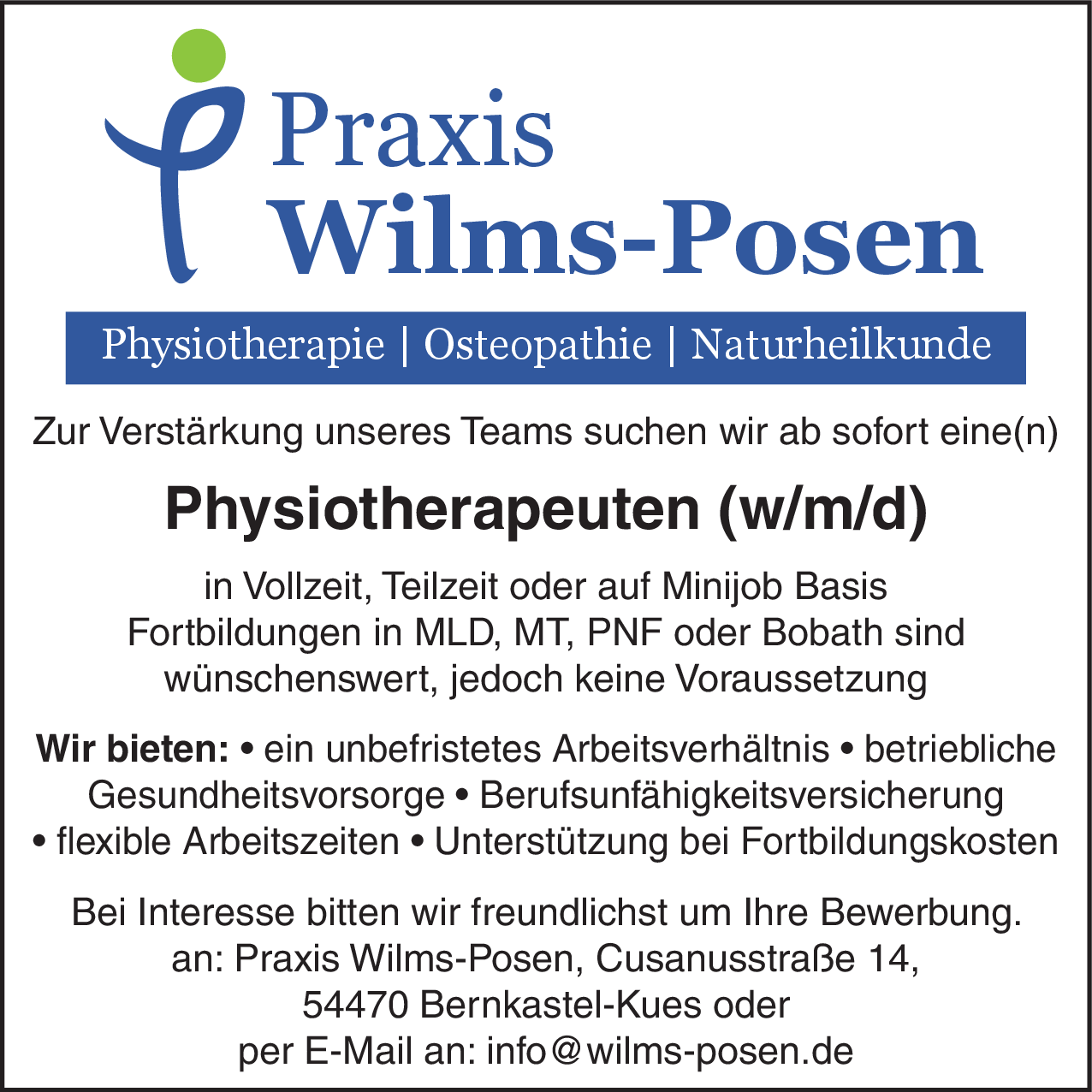 Physiotherapeuten (w/m/d)