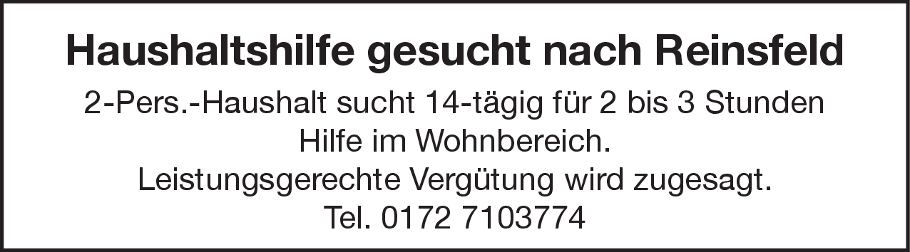 Haushaltshilfe (m/w/d)