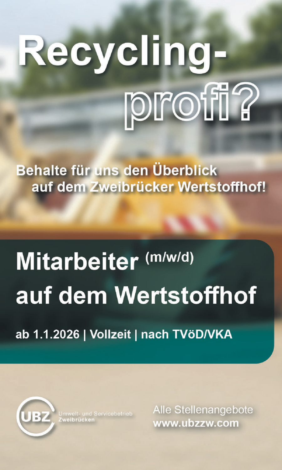 Mitarbeiter (m/w/d) auf dem Wertstoffhof