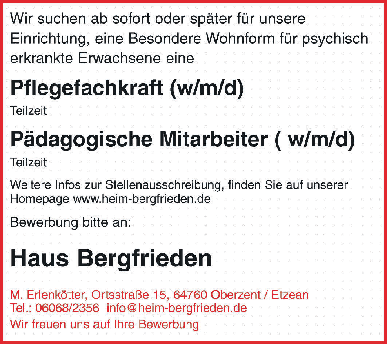 Pflegefachkraft (w/m/d)