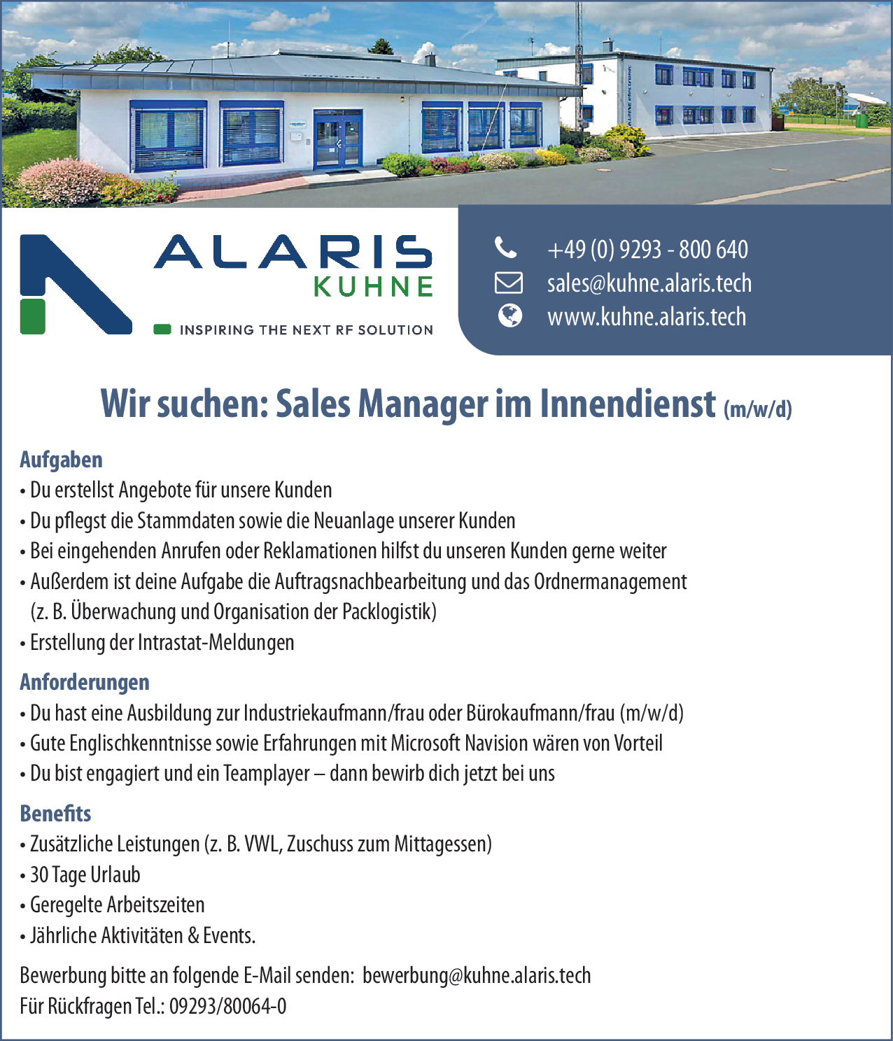 Sales Manager im Innendienst (m/w/d)