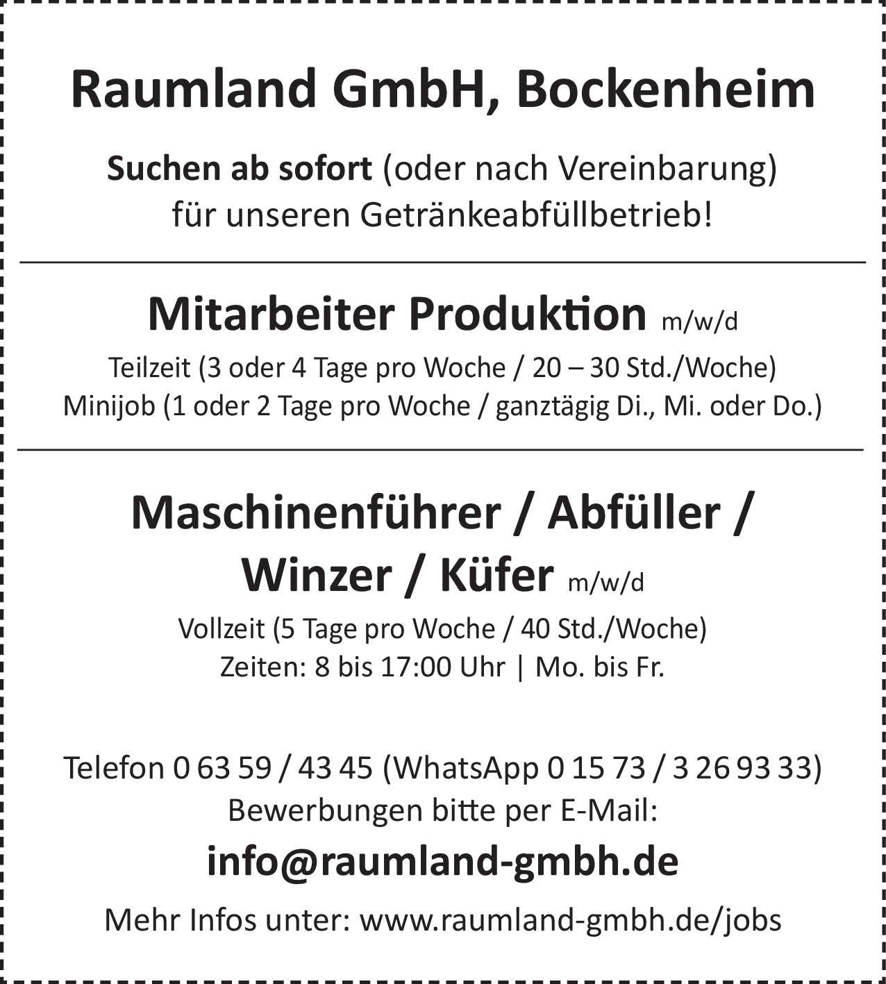 Mitarbeiter Produktion (m/w/d)