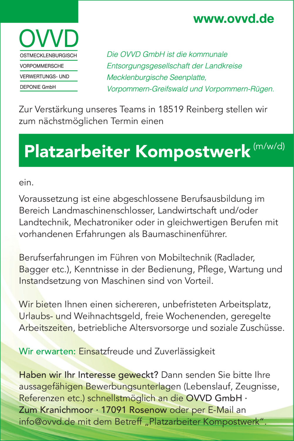 Platzarbeiter Kompostwerk (m/w/d)