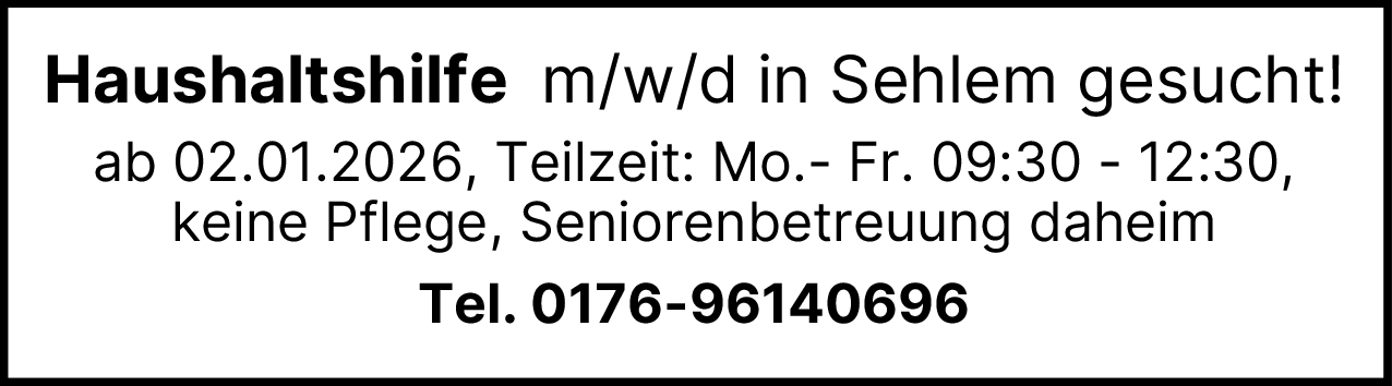 Haushaltshilfe (m/w/d)