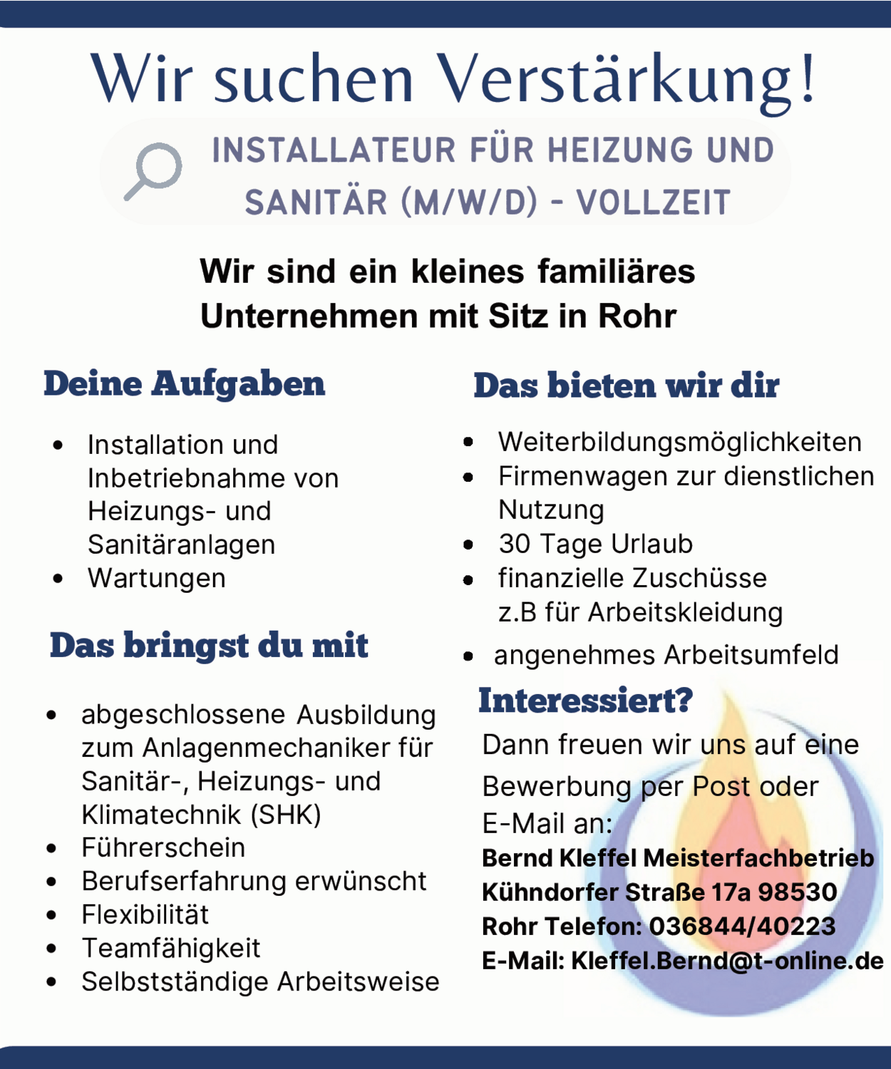 Installateur für Heizung und Sanitär (m/w/d)
