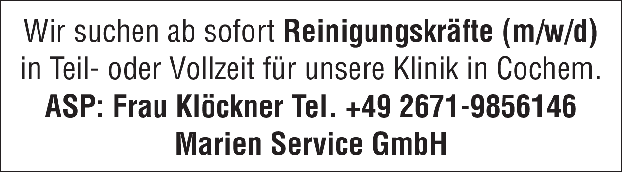 Reinigungskraft (m/w/d)