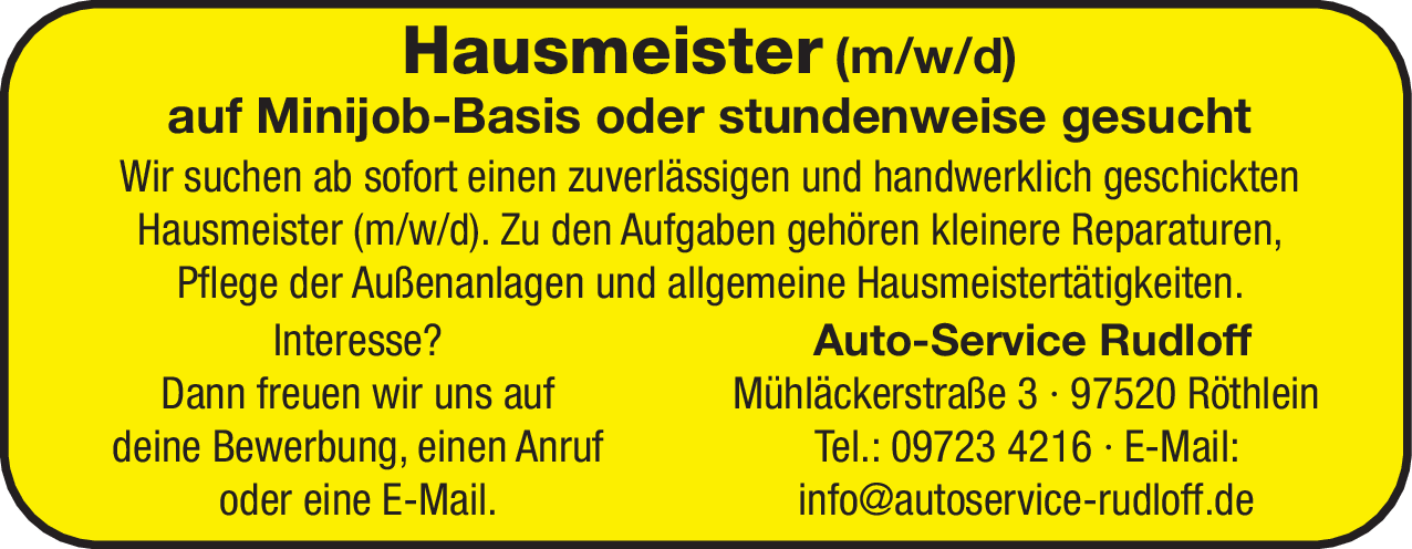 Hausmeister (m/w/d)
