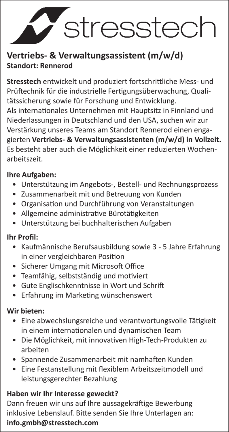 Vertriebs- & Verwaltungsassistent (m/w/d)