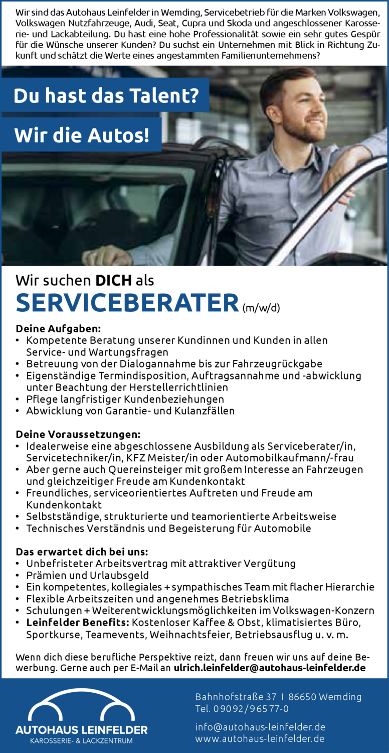 Serviceberater (m/w/d)