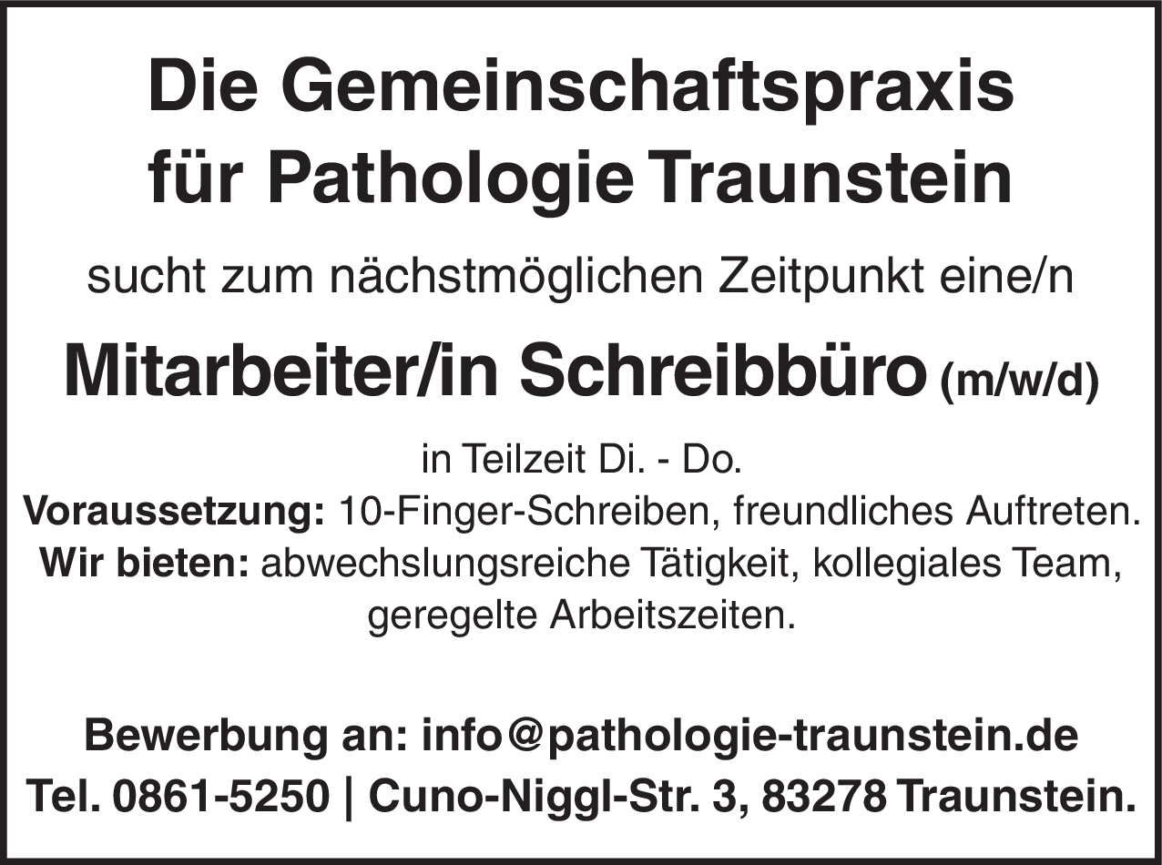 Mitarbeiter/in Schreibbüro (m/w/d)