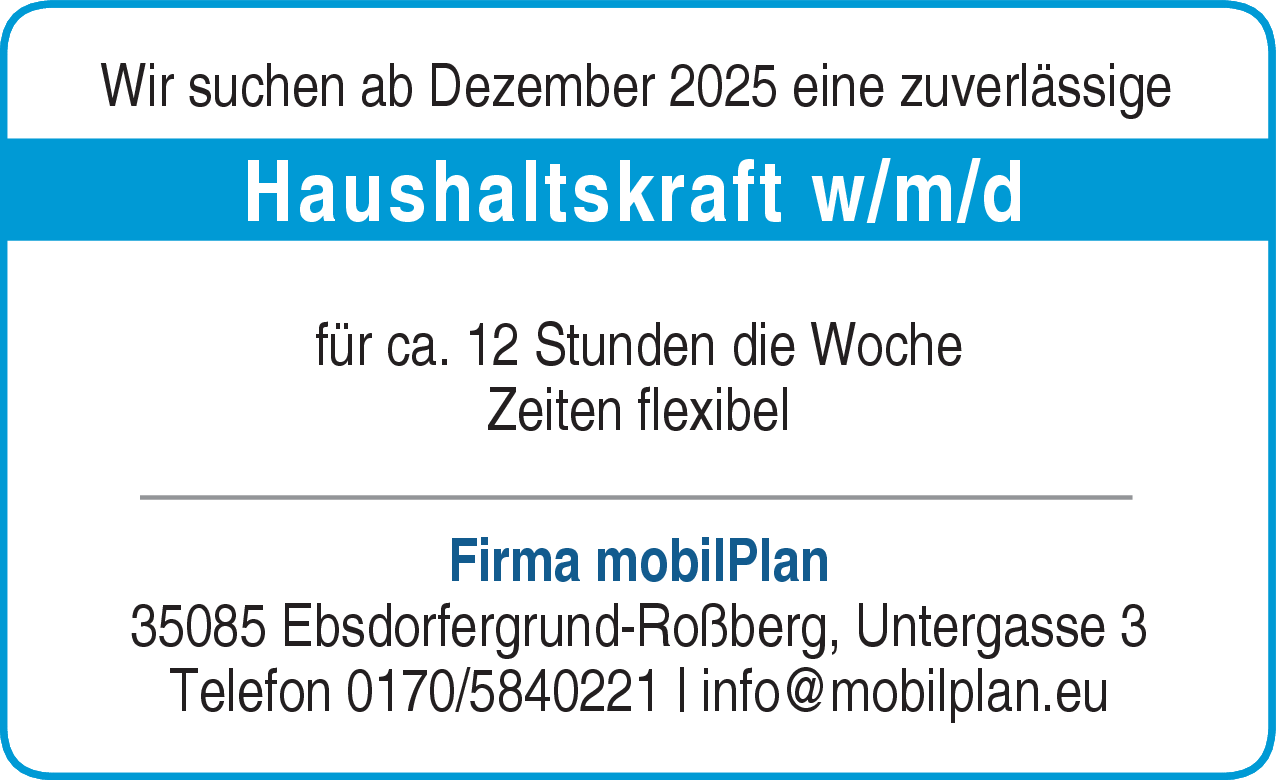 Haushaltskraft (w/m/d)