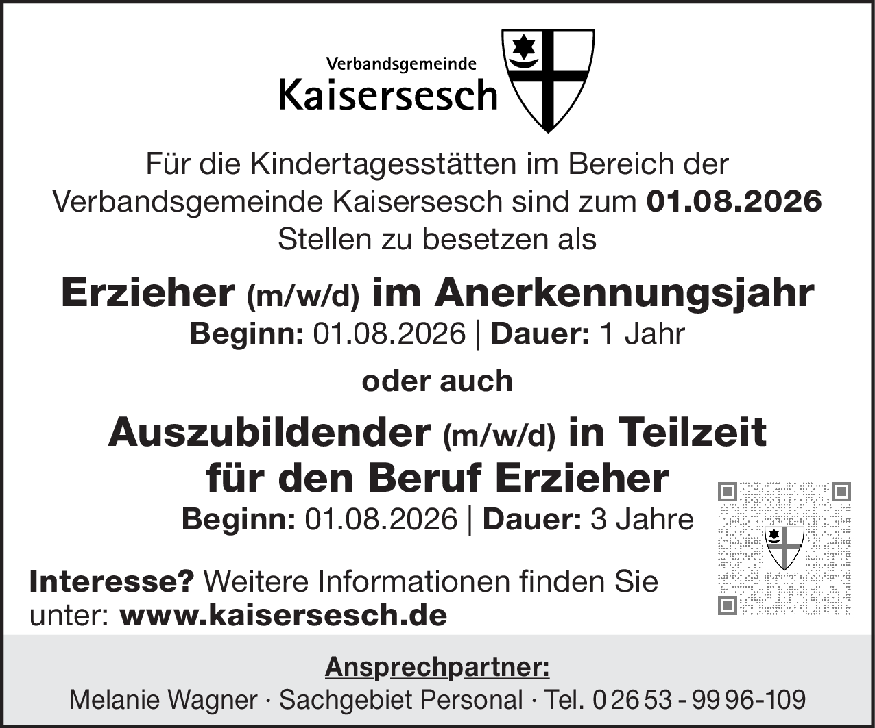 Erzieher (m/w/d) im Anerkennungsjahr