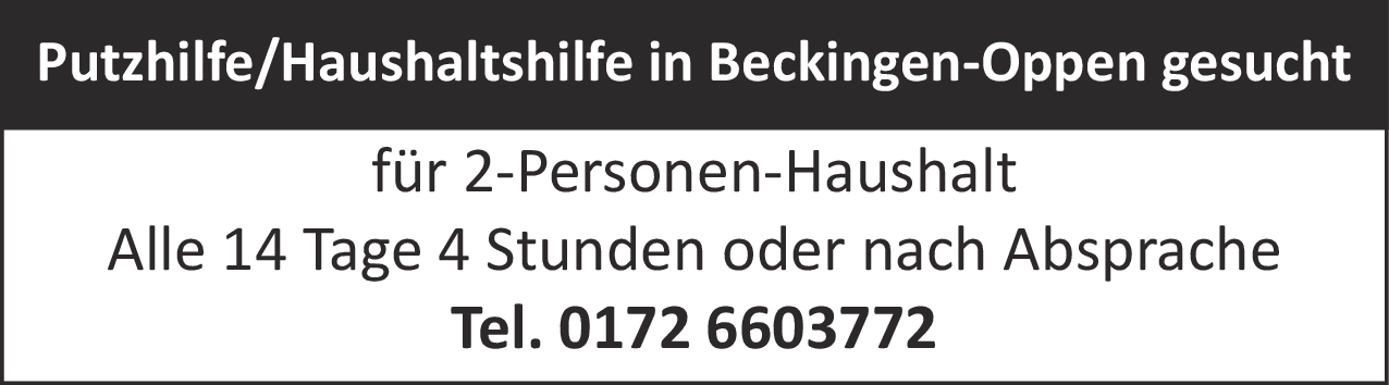 Putzhilfe/Haushaltshilfe