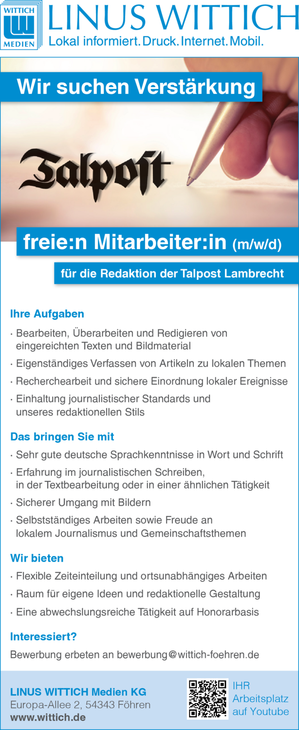 Freie:r Mitarbeiter:in (m/w/d)