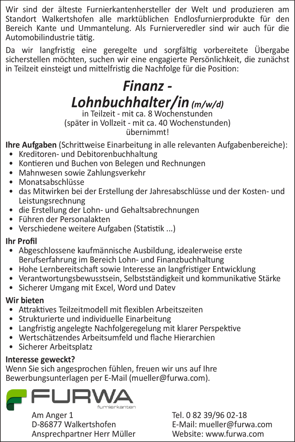 Finanz - Lohnbuchhalter/in (m/w/d)