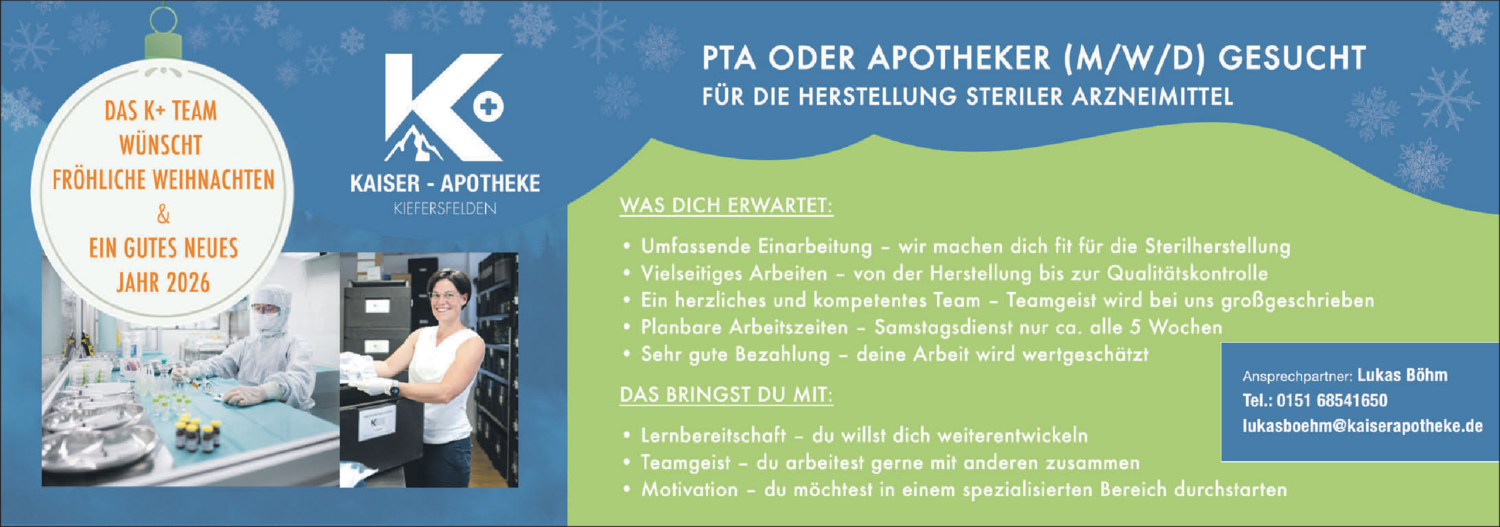 PTA oder Apotheker (m/w/d)