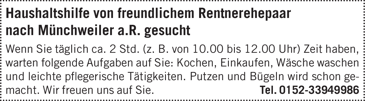 Haushaltshilfe (m/w/d)