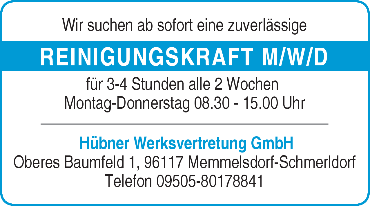 Reinigungskraft (m/w/d)