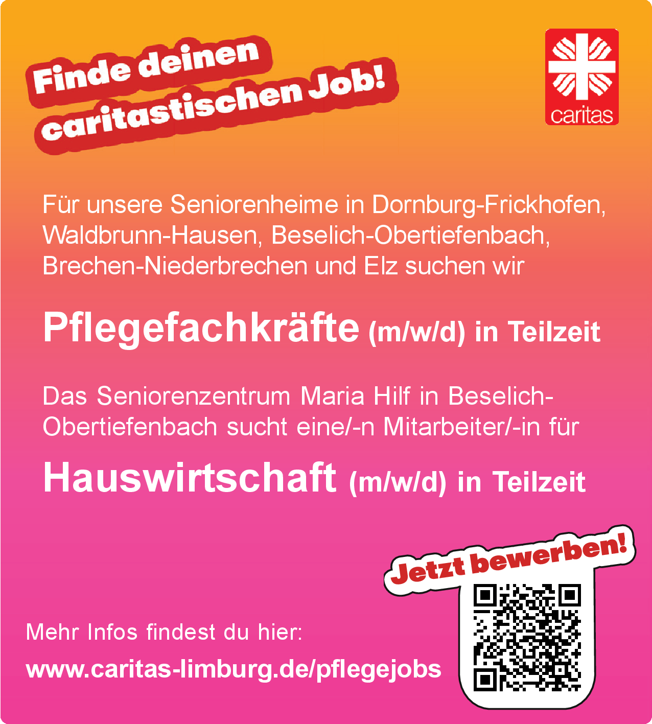 Pflegefachkräfte (m/w/d) in Teilzeit