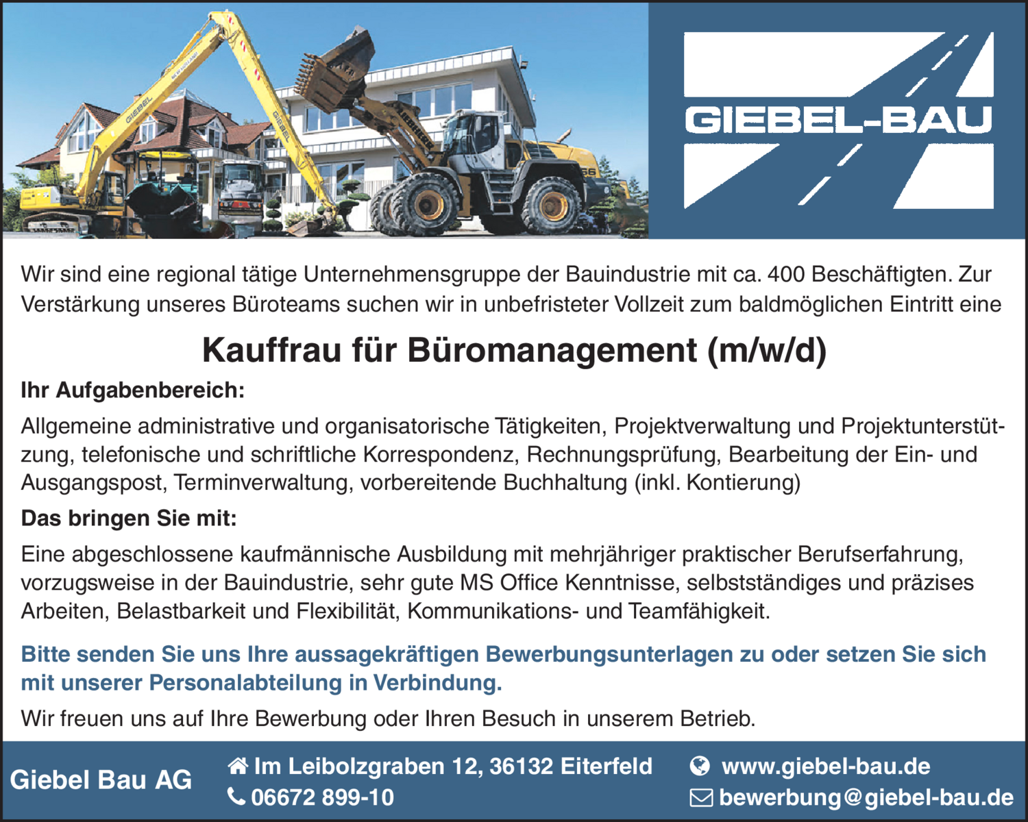 Kauffrau für Büromanagement (m/w/d)