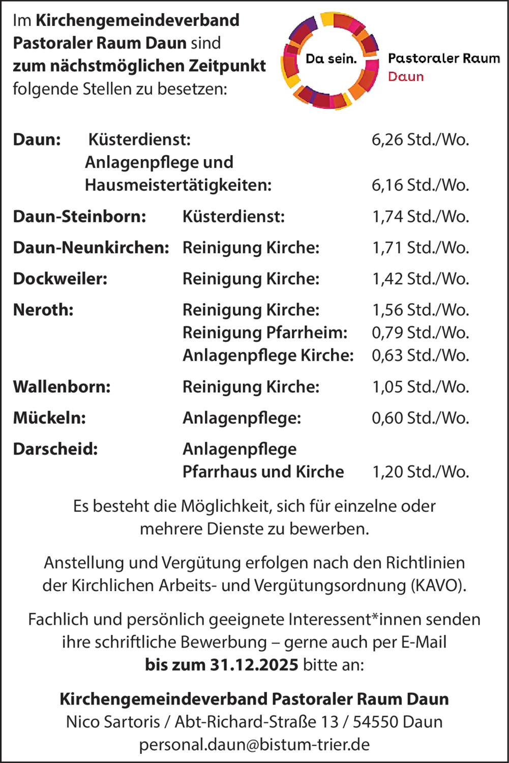 Anlagenpflege Kirche (m/w/d)