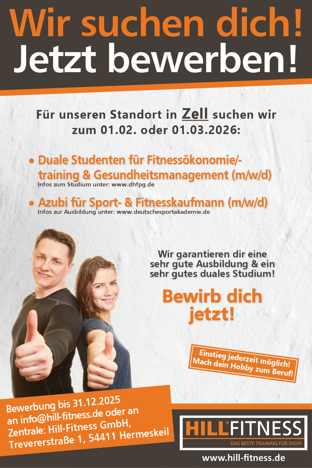 Azubi für Sport- & Fitnesskaufmann (m/w/d)