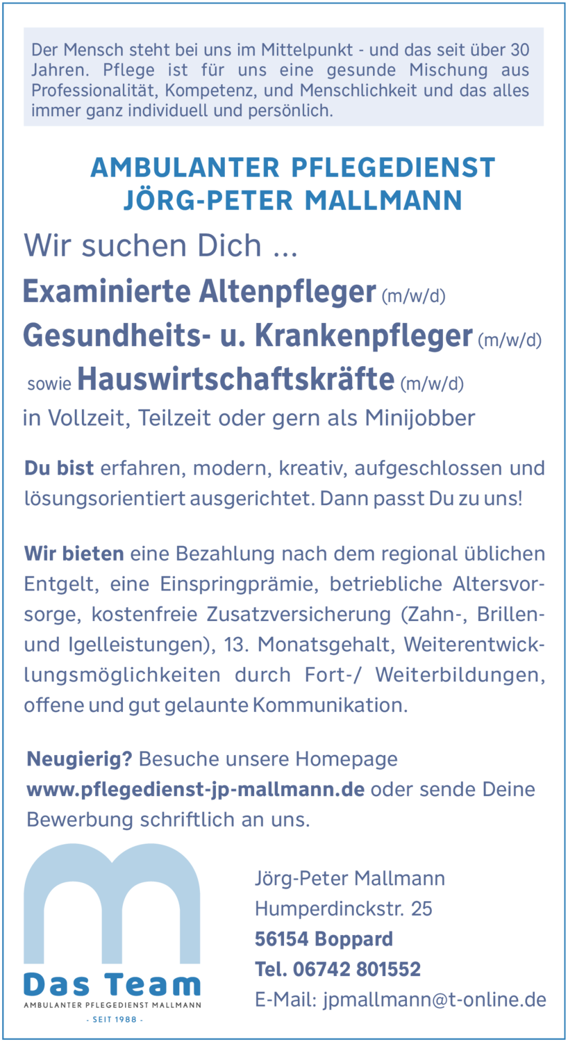 Gesundheits- u. Krankenpfleger (m/w/d)