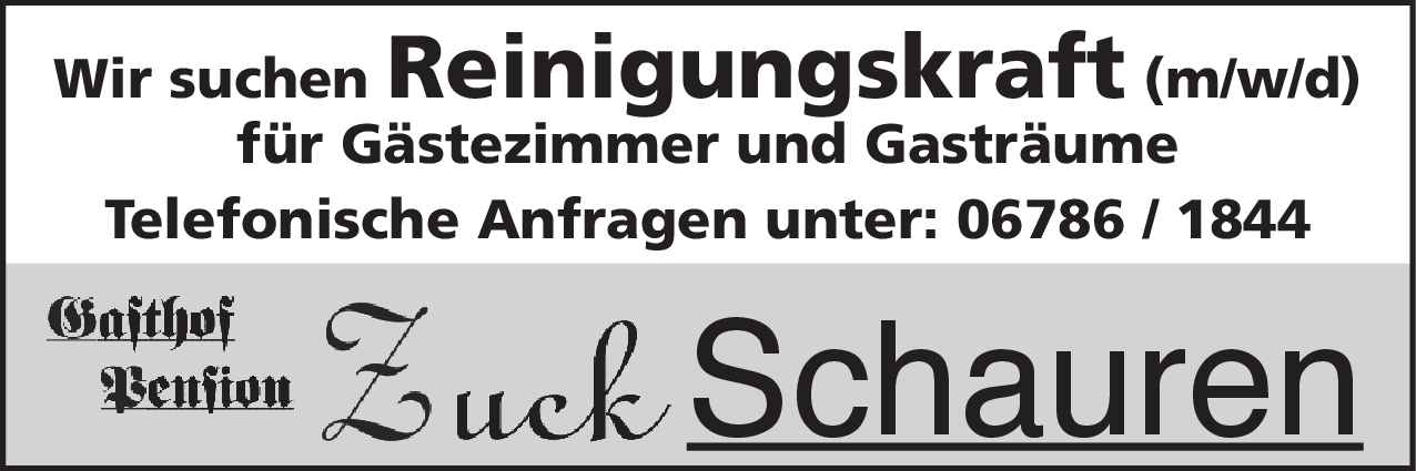 Reinigungskraft (m/w/d)